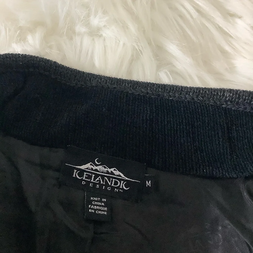 Icelandic Design 100% Wool Full Zip Fair Isle Floral Embroidered Jacket Womens M - Picture 6 of 13